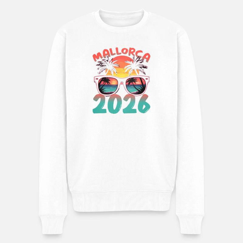 Mallorca 2026 - Männer Premium Bio Pullover - Weiß