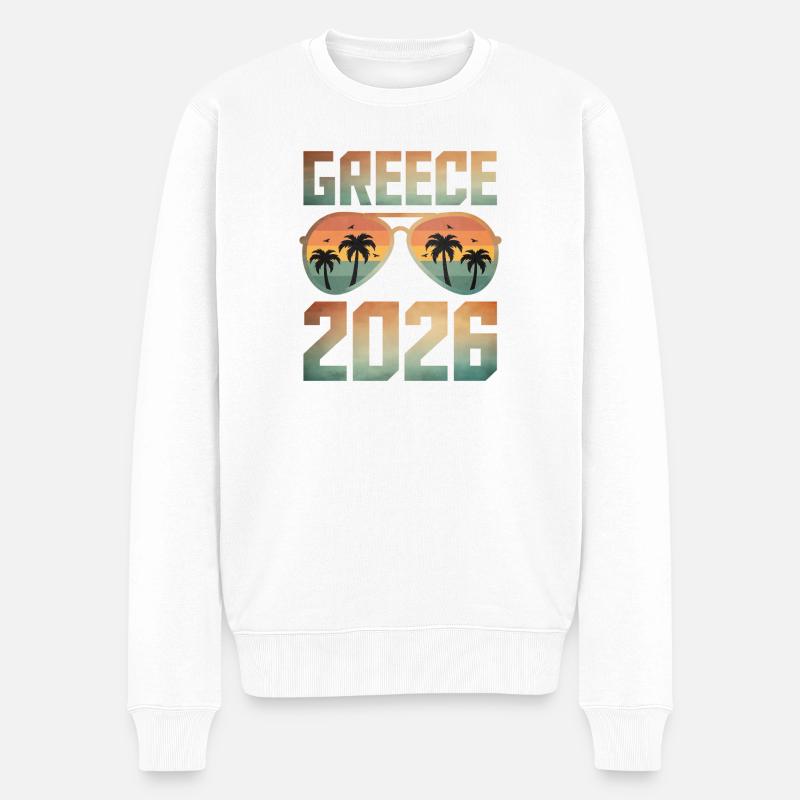 Grèce 2026 - Pull Premium bio Homme - blanc