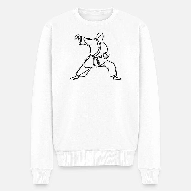 Judo Kämpfer - Männer Premium Bio Pullover - Weiß