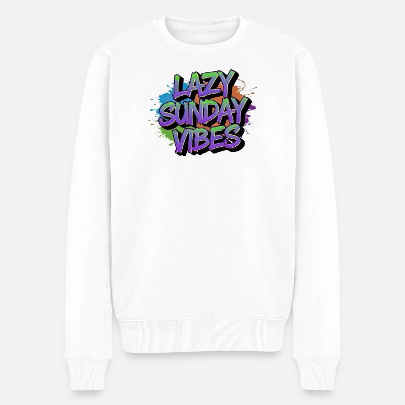 Graffiti du dimanche paresseux - Pull Premium bio Homme - blanc