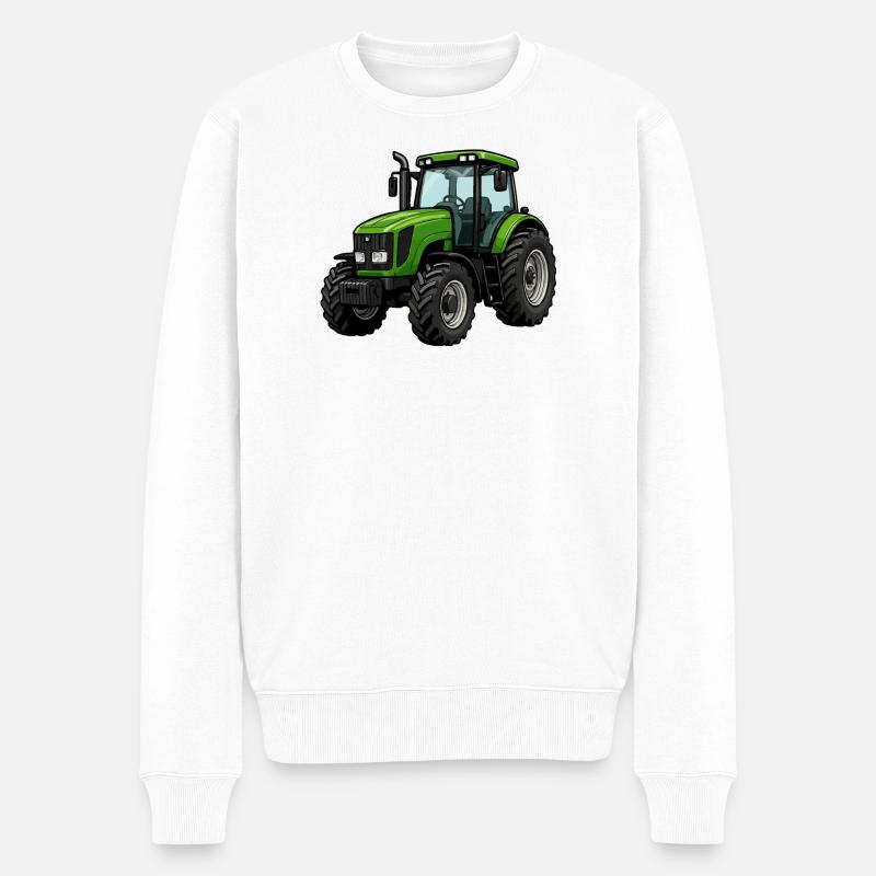 Conception puissante du tracteur vert - Pull Premium bio Homme - blanc