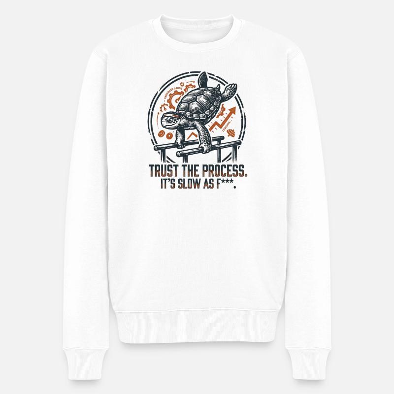 Calisthenics Schildkröte - Männer Premium Bio Pullover - Weiß