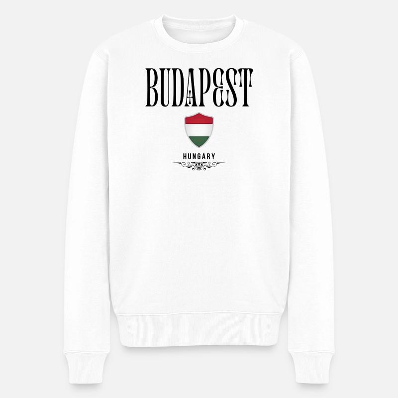 Souvenir de Budapest, design élégant Budapest - Pull Premium bio Homme - blanc