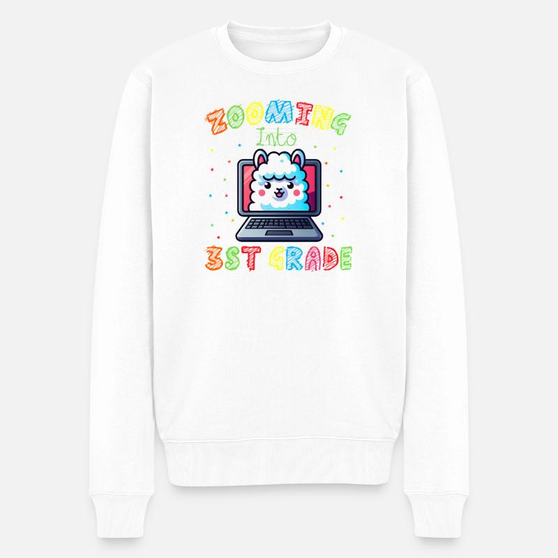 Lama Code Arc-en-Ciel Numérique - Pull Premium bio Homme - blanc