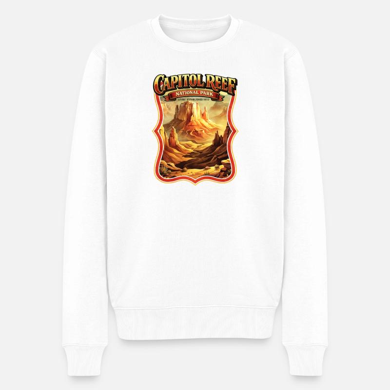Capitol Reef National Park - Männer Premium Bio Pullover - Weiß