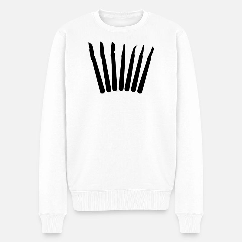 Chirurg | Skalpelle | scalpels - black design - Männer Premium Bio Pullover - Weiß