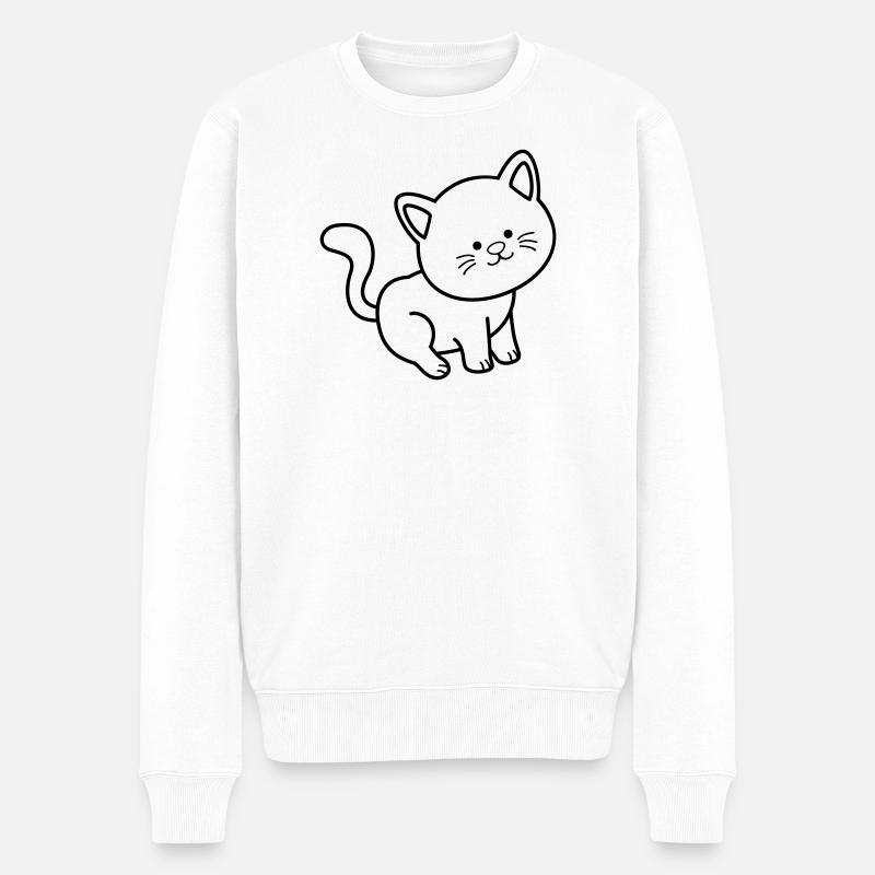 Chat Chat - Pull Premium bio Homme - blanc
