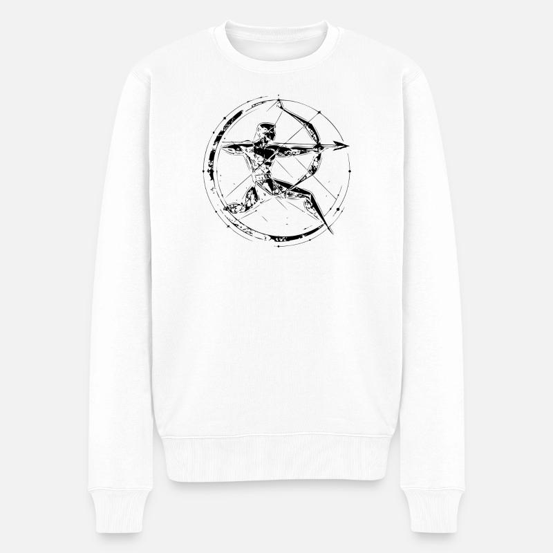 Schütze Sternzeichen – Ziel & Freiheit - Männer Premium Bio Pullover - Weiß