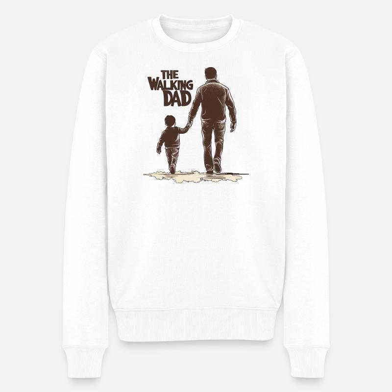 Der laufende Vater - Männer Premium Bio Pullover - Weiß