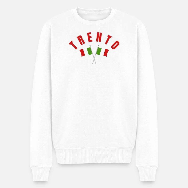 Trento-Emblem der italienischen Flagge - Männer Premium Bio Pullover - Weiß