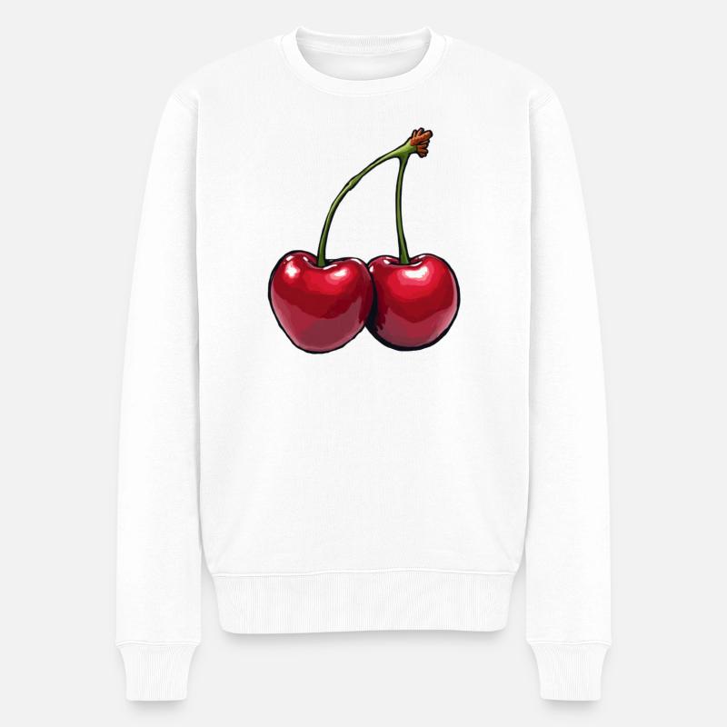 Cerises - Pull Premium bio Homme - blanc
