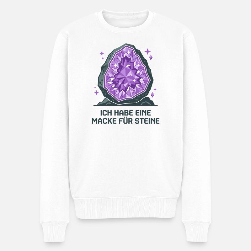 Geologe, Steine Sammeln, Hobby - Männer Premium Bio Pullover - Weiß