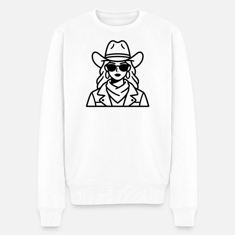Cowboy girl - Pull Premium bio Homme - blanc