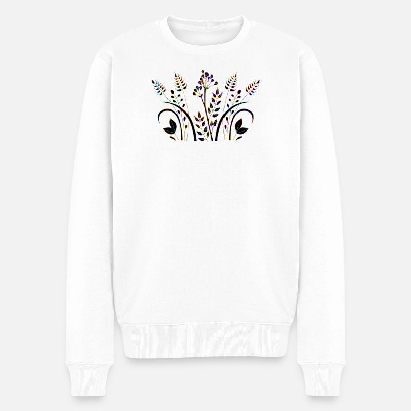 Blumen - Männer Premium Bio Pullover - Weiß