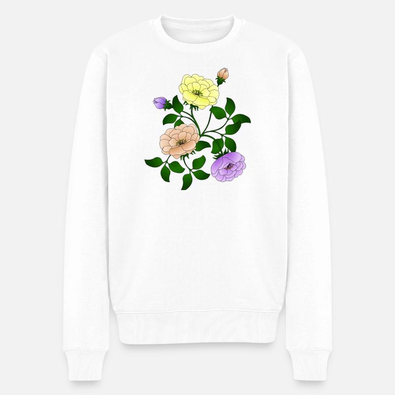 Fleur - Pull Premium bio Homme - blanc