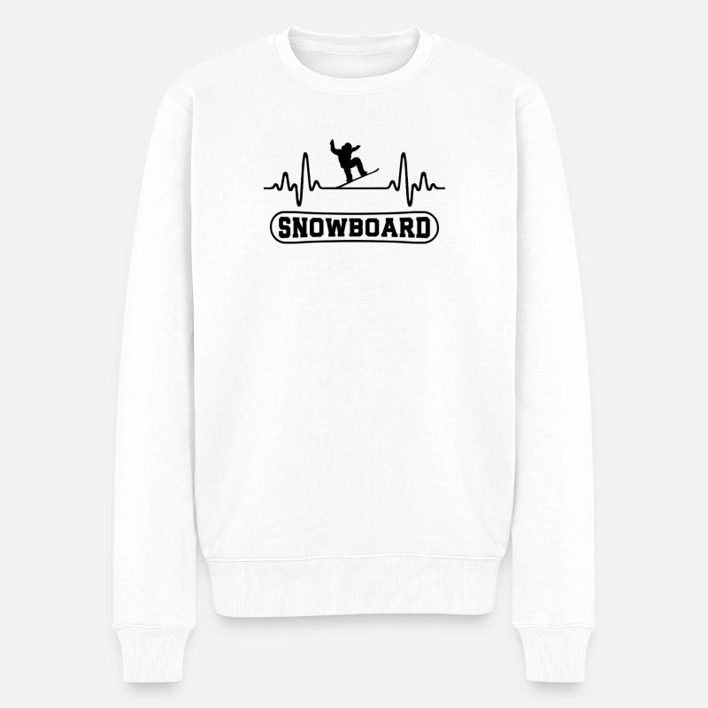 snowboard_Heartbeat_Logo_26 - Männer Premium Bio Pullover - Weiß