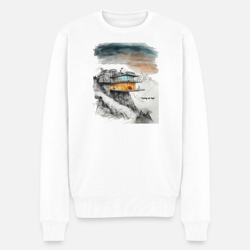 Leben auf der Top Villa - Männer Premium Bio Pullover - Weiß