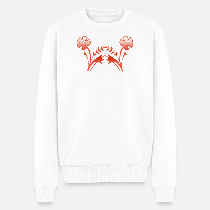 Blumen - Männer Premium Bio Pullover - Weiß