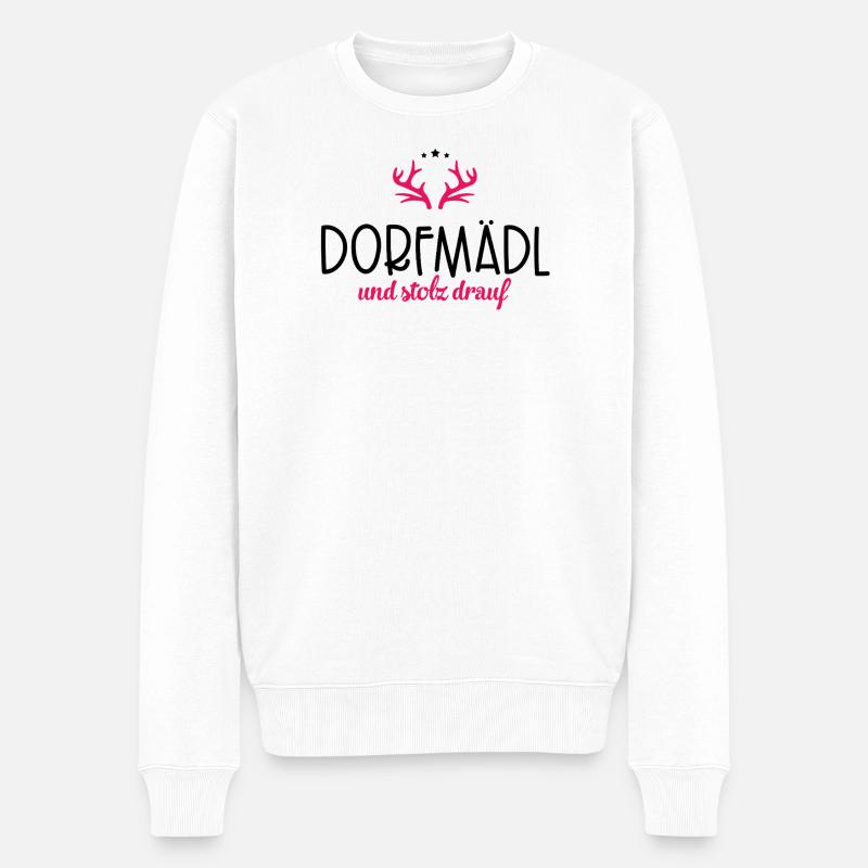 Dorfmädl - Männer Premium Bio Pullover - Weiß