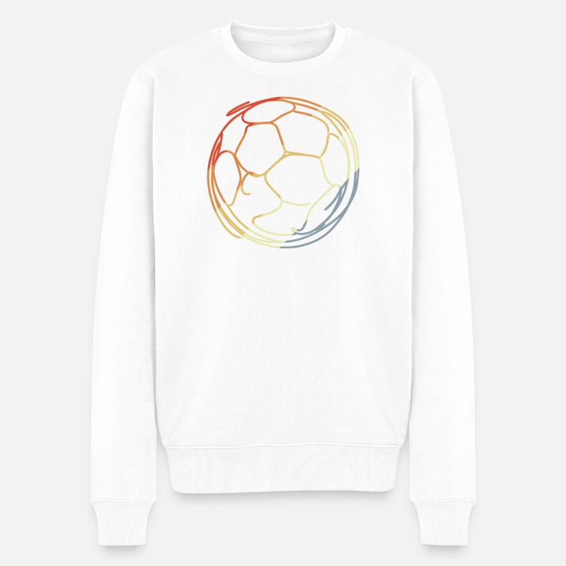 Fußball Skizze - Männer Premium Bio Pullover - Weiß