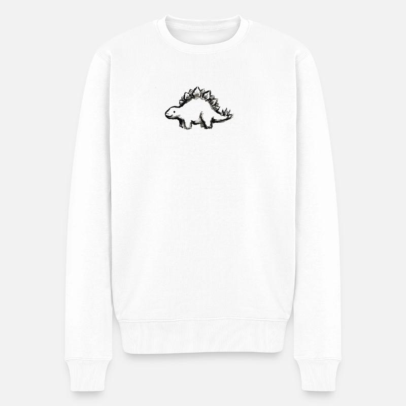 Freundlicher Stegosaurus - Männer Premium Bio Pullover - Weiß