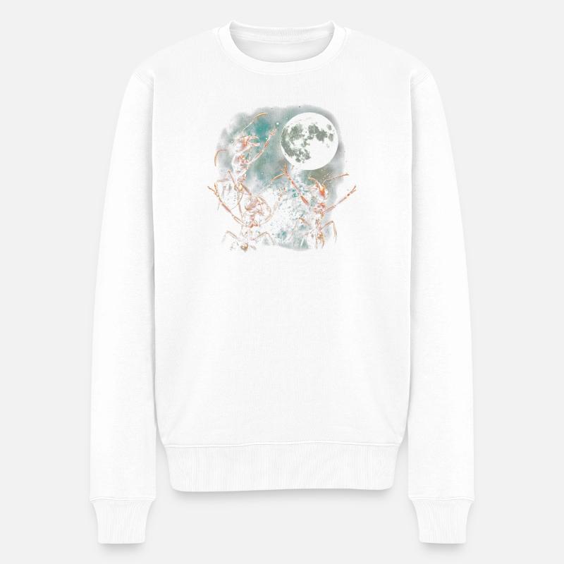 Mondnacht Antenabenteuer - Männer Premium Bio Pullover - Weiß