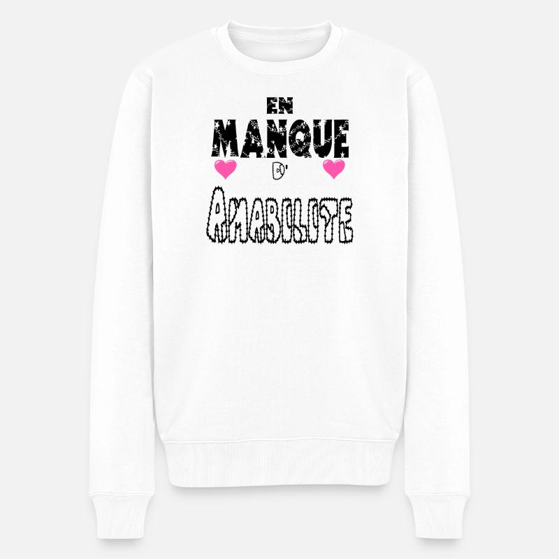  En Manque d'Amabilité - Pull Premium bio Homme - blanc
