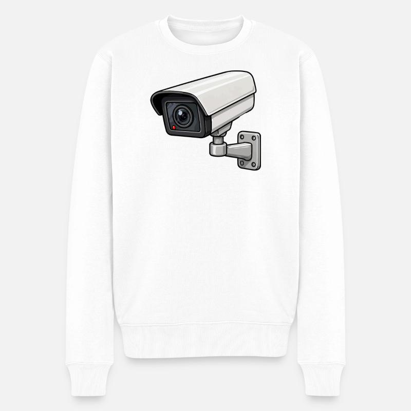 Überwachungskamera Illustration - Männer Premium Bio Pullover - Weiß