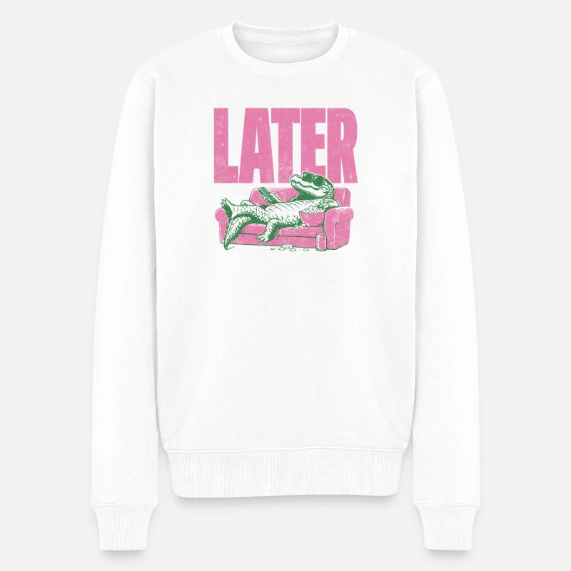 ALLIGATOR LOUNGE PLUS TARD - Pull Premium bio Homme - blanc