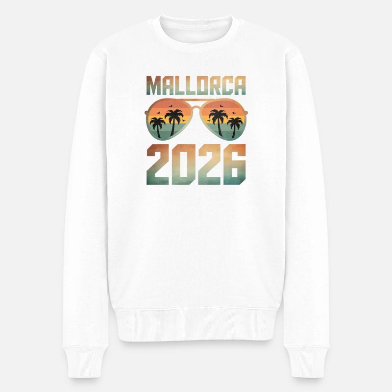 Mallorca 2026 - Männer Premium Bio Pullover - Weiß