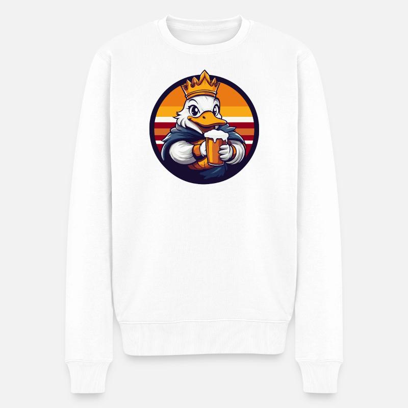 Bière de canard drôle - Pull Premium bio Homme - blanc