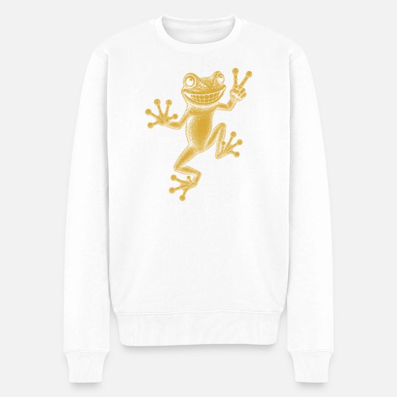Laubfrosch - Männer Premium Bio Pullover - Weiß