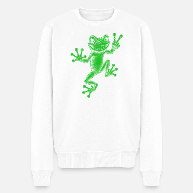 Laubfrosch - Männer Premium Bio Pullover - Weiß