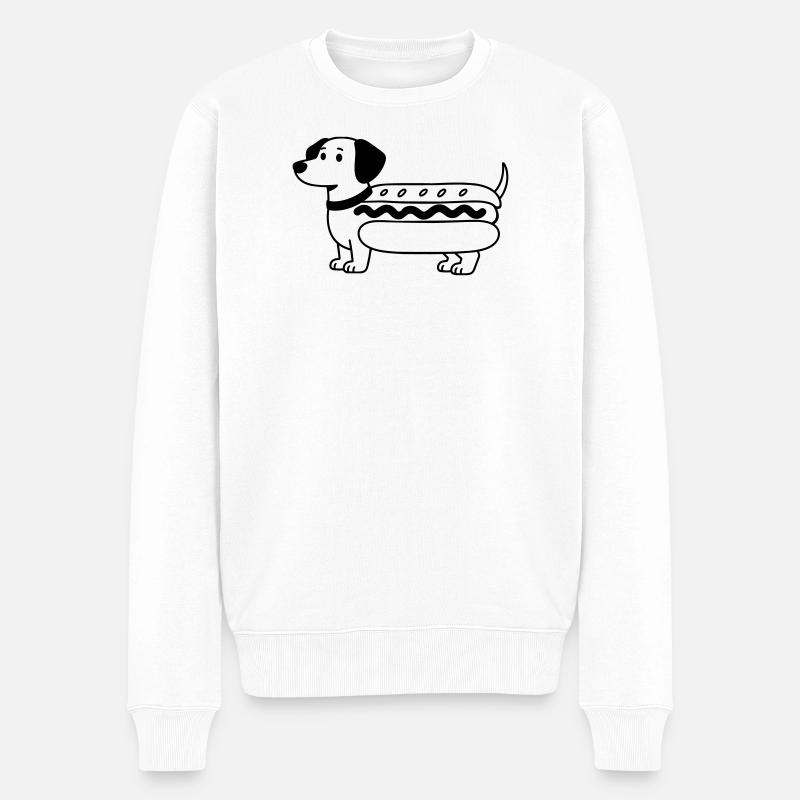 Hot Dog - Männer Premium Bio Pullover - Weiß
