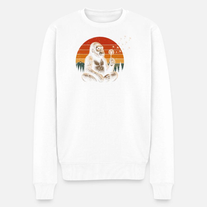 Ami singe au coucher de soleil - Pull Premium bio Homme - blanc