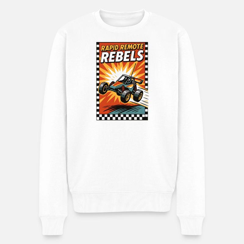 Rebelles RC rapides | Buggy tout-terrain - Pull Premium bio Homme - blanc