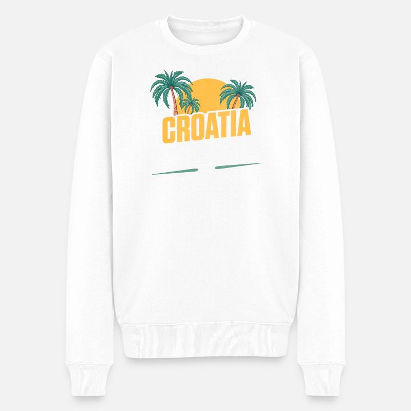 Croatia Party Crew - Männer Premium Bio Pullover - Weiß