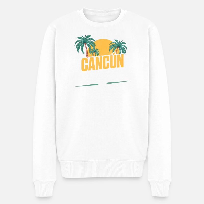Cancun Party Crew - Männer Premium Bio Pullover - Weiß
