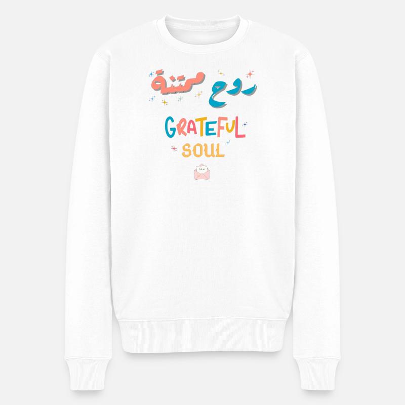 Dankbare Regenbogenseele - Männer Premium Bio Pullover - Weiß