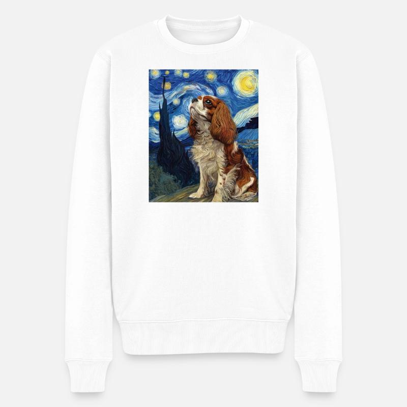 Cavalier King Charles Spaniel - Pull Premium bio Homme - blanc