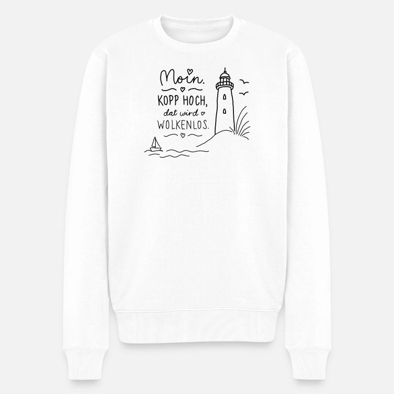 Moin Kopp haut sans nuages - Pull Premium bio Homme - blanc
