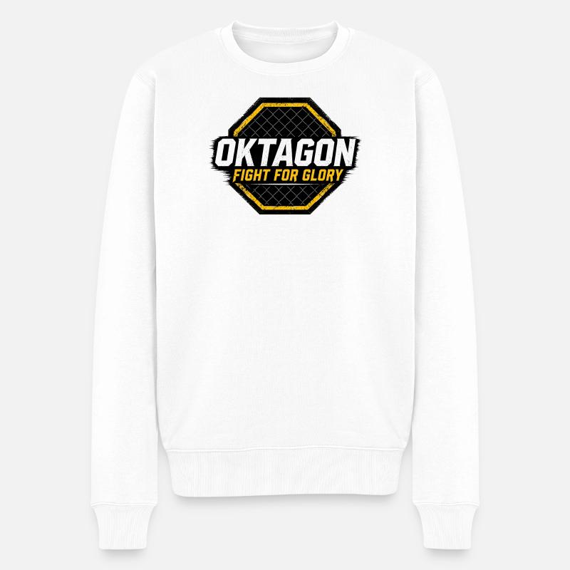 Motivation dans la cage de combat pour la gloire MMA Arts martiaux - Pull Premium bio Homme - blanc