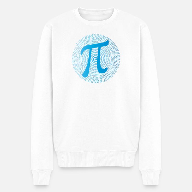π (pi) dans Data Spiral - Pull Premium bio Homme - blanc