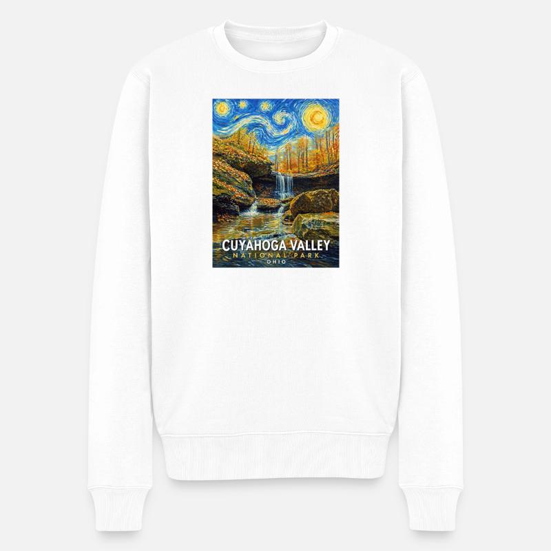 Cuyahoga Herbsttal Nationalpark Ohio - Männer Premium Bio Pullover - Weiß