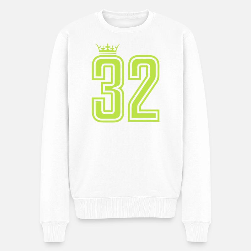 Königliche 32  - Männer Premium Bio Pullover - Weiß