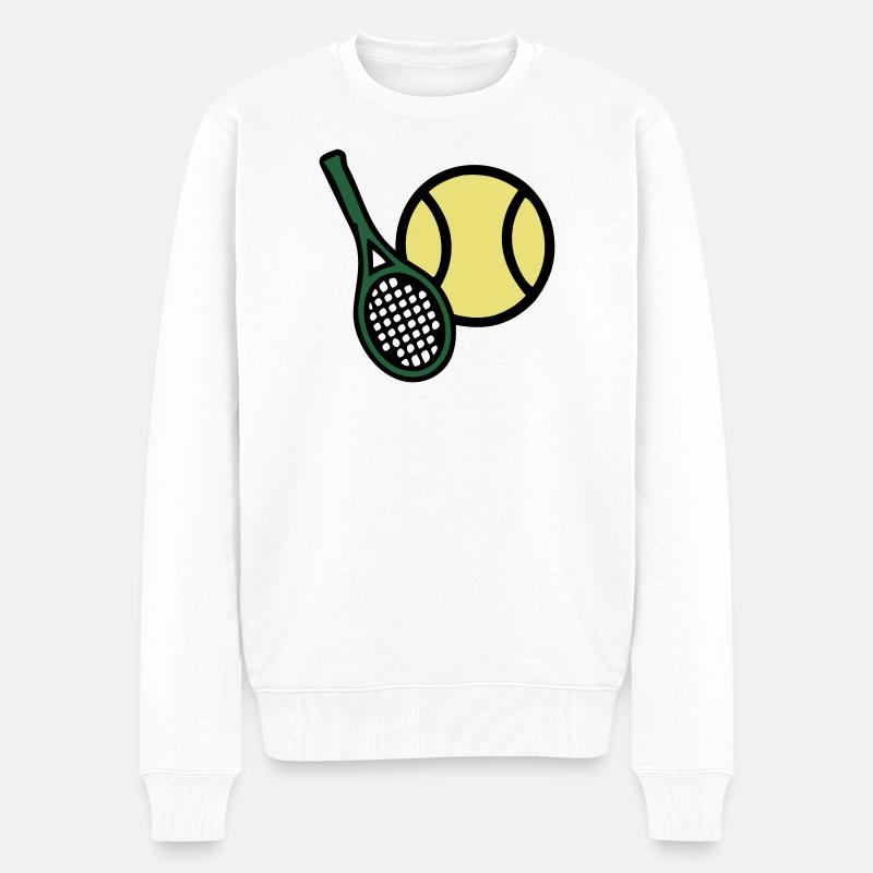 Tennisschläger Aufschlag Action - Männer Premium Bio Pullover - Weiß