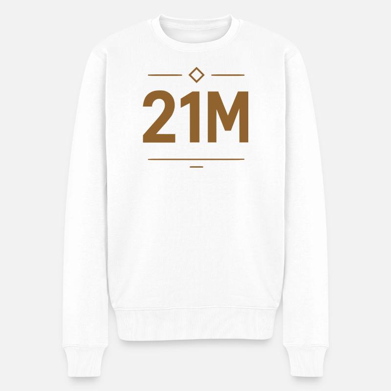 Conception de la limite Bitcoin 21M - Pull Premium bio Homme - blanc