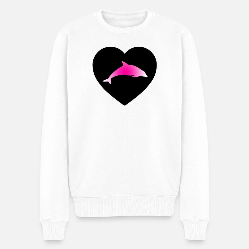 Delfin - Männer Premium Bio Pullover - Weiß