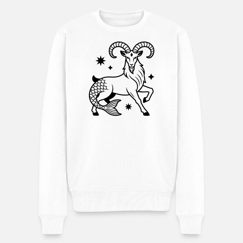 Steinbock - Männer Premium Bio Pullover - Weiß