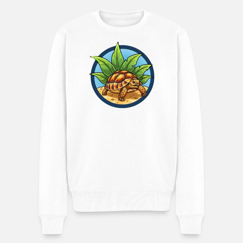 Ägyptische Landschildkröte - Männer Premium Bio Pullover - Weiß